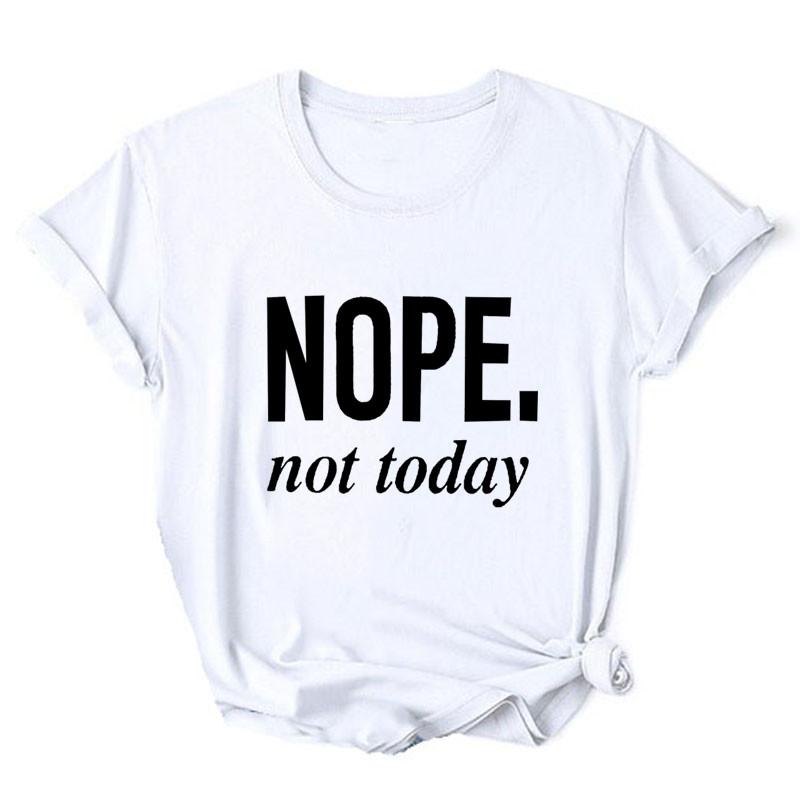 Женская черная футболка с графическим принтом 'Nope Not Today' в стиле 90-х, для девушек, Харадзюку, черная одежда 90-х, женская графическая