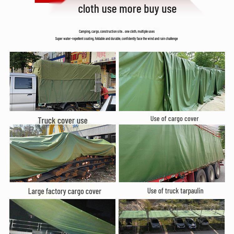 Утолщенный водонепроницаемый брезент: Прочный, солнце- и дождестойкий чехол для транспортных средств и товаров