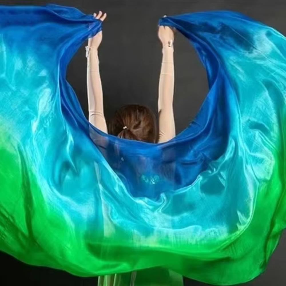 100% Silk Belly Dance Veils Light Texture Dancing Shawl Performance Dance Veil