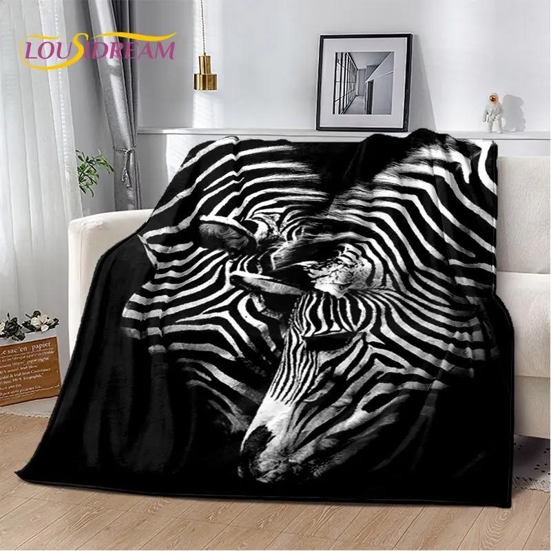 Wild Animal Zebra Soft Plush Blanket,Flannel Blanket Throw Blanket for Living Room Bedroom Bed Sofa Picnic Cover Bettdecke Kids