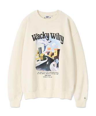 WACKY WILLY Иллюстрация Художественное произведение Толстовка Кремовый