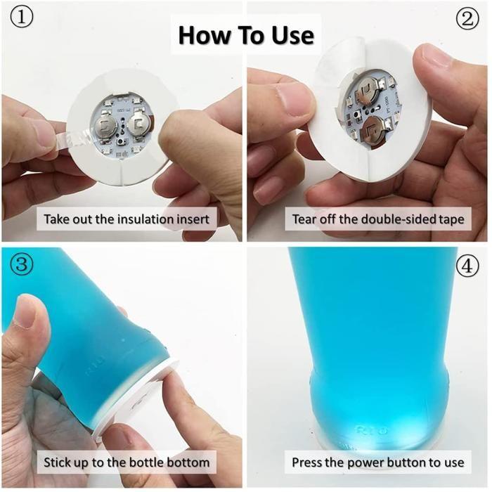 Dessous de verre LED - YNKKVRE - Autocollants éclairants - 20 pièces - Haute luminosité - Utilisation facile