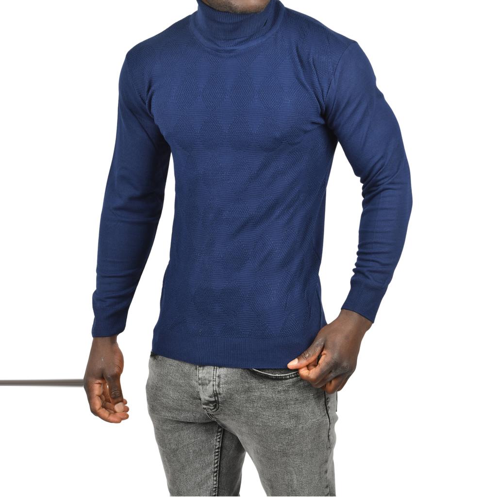 DeepSEA Slim Fit Diamond Patterned Full Turtleneck Knitwear Водолазка свитер 2505507