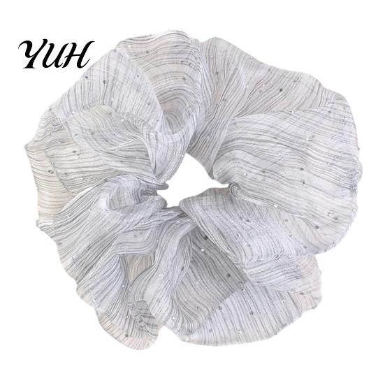Polka Dot Hair Accessories Retro Tie for Women Girls, Soft Elastic Scrunchies, Elegant Polyester Ponytail Holder, Fashionable Korean Style Daily