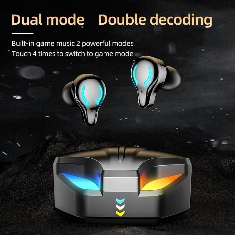 RGB TWS Earphones Wireless Bluetooth Headphones AI Control Stereo HIFI Gaming Headset With Mic Noise Reduction