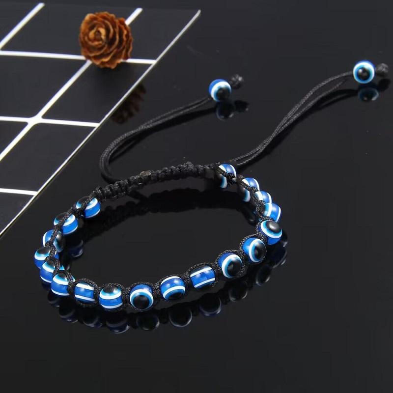 Colorful Turkish Blue Evil Eyes Beads Charm Bracelet Lucky Adjustable Braid Rope String Bracelets for Men Women Handmade
