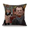 Lovely Cute Celebrity Sketch Art Classic Movie Scenic Poster Art Cotton Linen Sofa Decoration Throw Pillow Case Cushion Cover