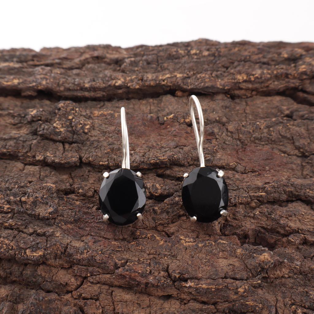 Black Onyx Jewelry, 925 Solid Sterling Silver Earrings Handmade Gemstone Jewelry, Gifts For Wife Brand New Earrings Gift For Her