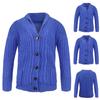 Fashion Lapel Casual Cardigan Coat Long Sleeve Slim Knitted Sweater