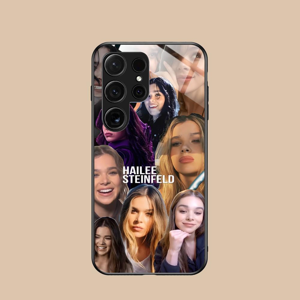 Hailee Steinfeld Glass Mobile Phone Case for Samsung Galaxy S26 S25 S24 S23 S22 S21 S20 Note20 Plus FE Ultra Colorful Cover