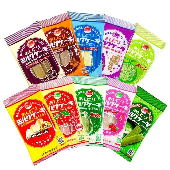 Nippon Milk Oshidori Milk Cake Assortment 10 Types In Total Milk Cherries La France Strawberry Uji Matcha Coffee Chocolate Yogurt Melon Grape