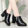 New Style Shoes: Mid-heel Shoes, Soft Leather, Soft Soles, Women's Shoes, Thick Heels, Deep Opening, Single Shoes for Women