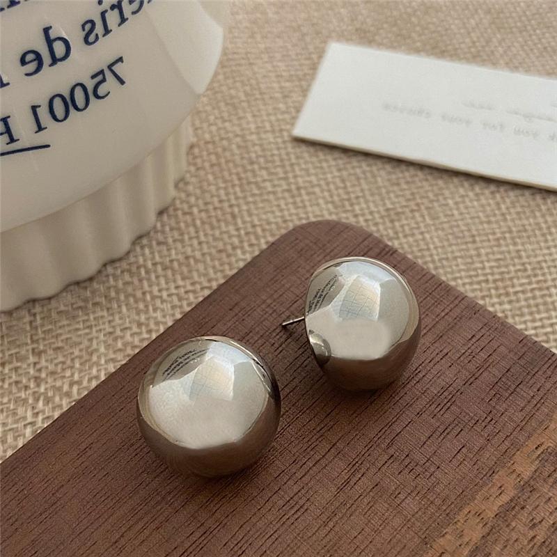 Luxurious Simple Design Brushed Frosted Metal Semicircle Earrings New Jewelry for Women Christmas Party Fashion Accessories