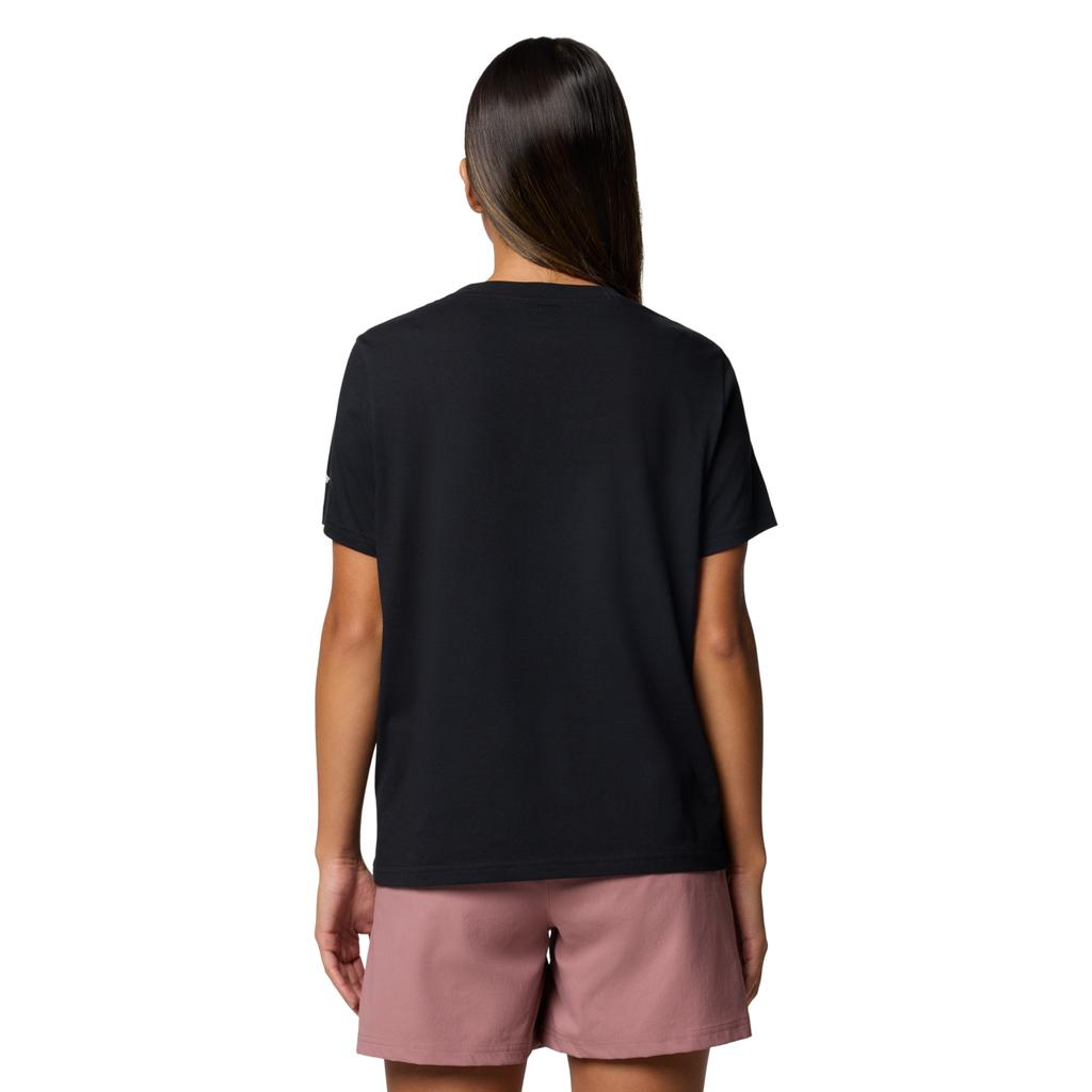 Columbia Rolling Bend Graphic SS Tee, Womens black T-shirt