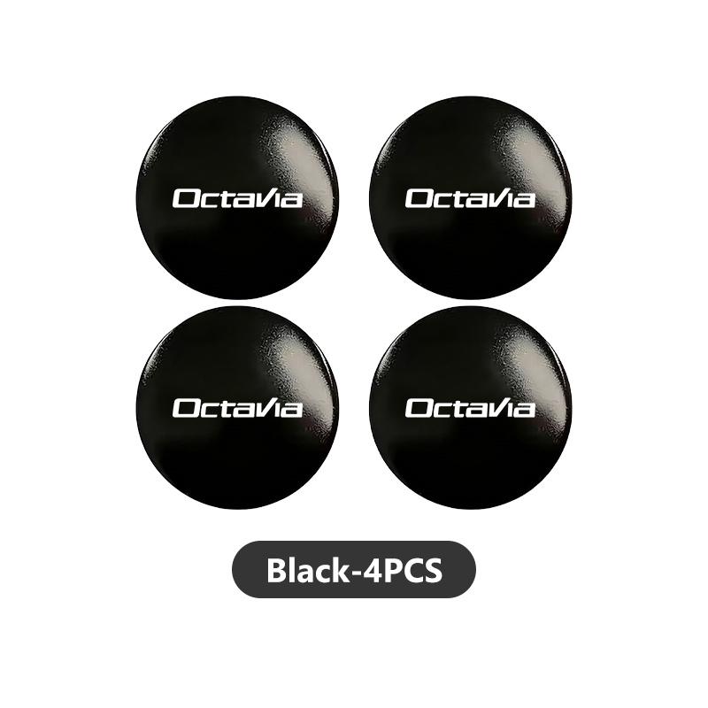 DAYB7 For Skoda 4pcs 3D Car Logo Wheel Center Hub Cap Dust-proof Badge Sticker Octavia 2 3 Rapid Kamiq Superb Kodiaq Karoq Fabia MK3