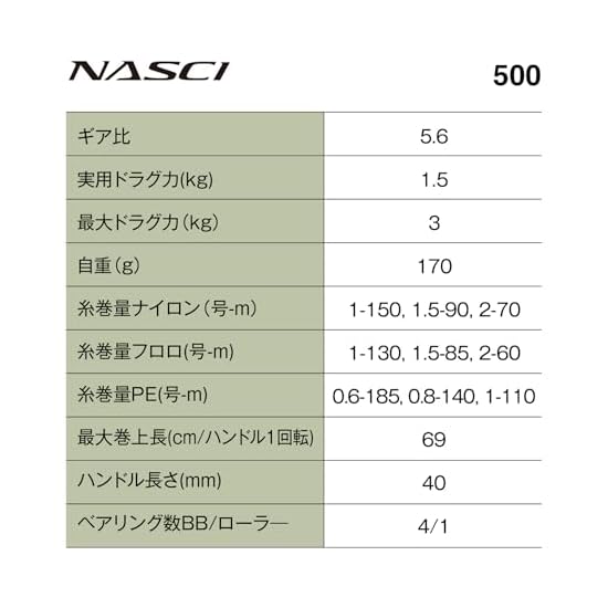 SHIMANO Spinning Reel 26 NASCI 500