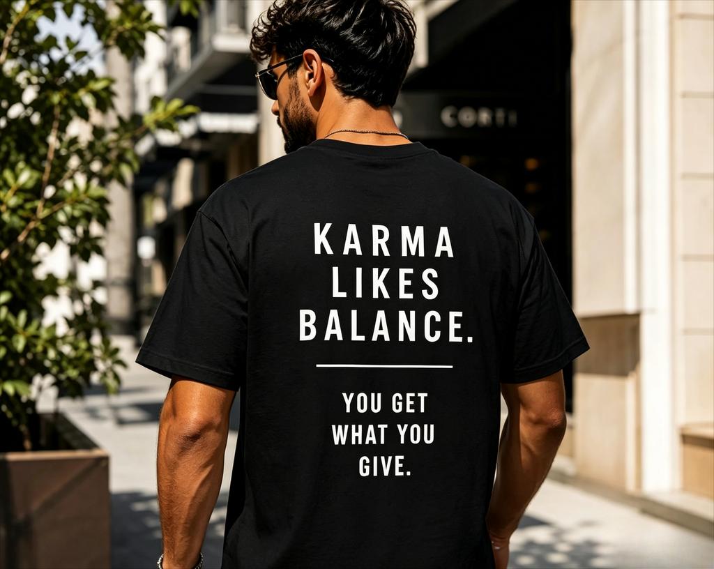 Karma Likes Balance Shirt You Get What You Give Tee Inspirational Quote Tshirt Positive Mindset Gift Minimalist Unisex Tee