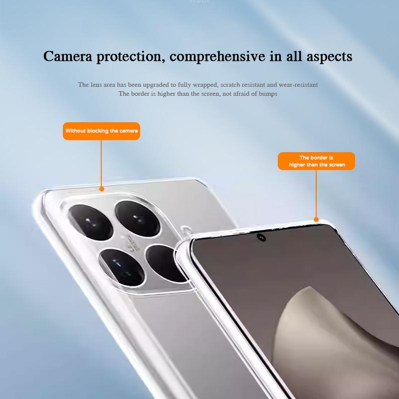 Прозрачный чехол из ТПУ для Xiaomi 15T Pro 15TPro 5G Оригинальный Мягкий Прозрачный Тонкий Силиконовый Ударопрочный Защита Камеры Задние Чехлы