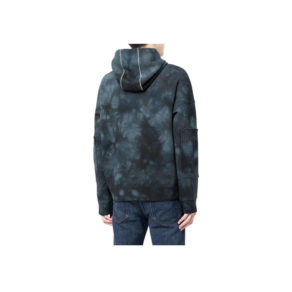 Emporio Armani SS23 Худи с завязками тай-дай Мужские худи Синий 3L1MFU-1JHSZ-F640