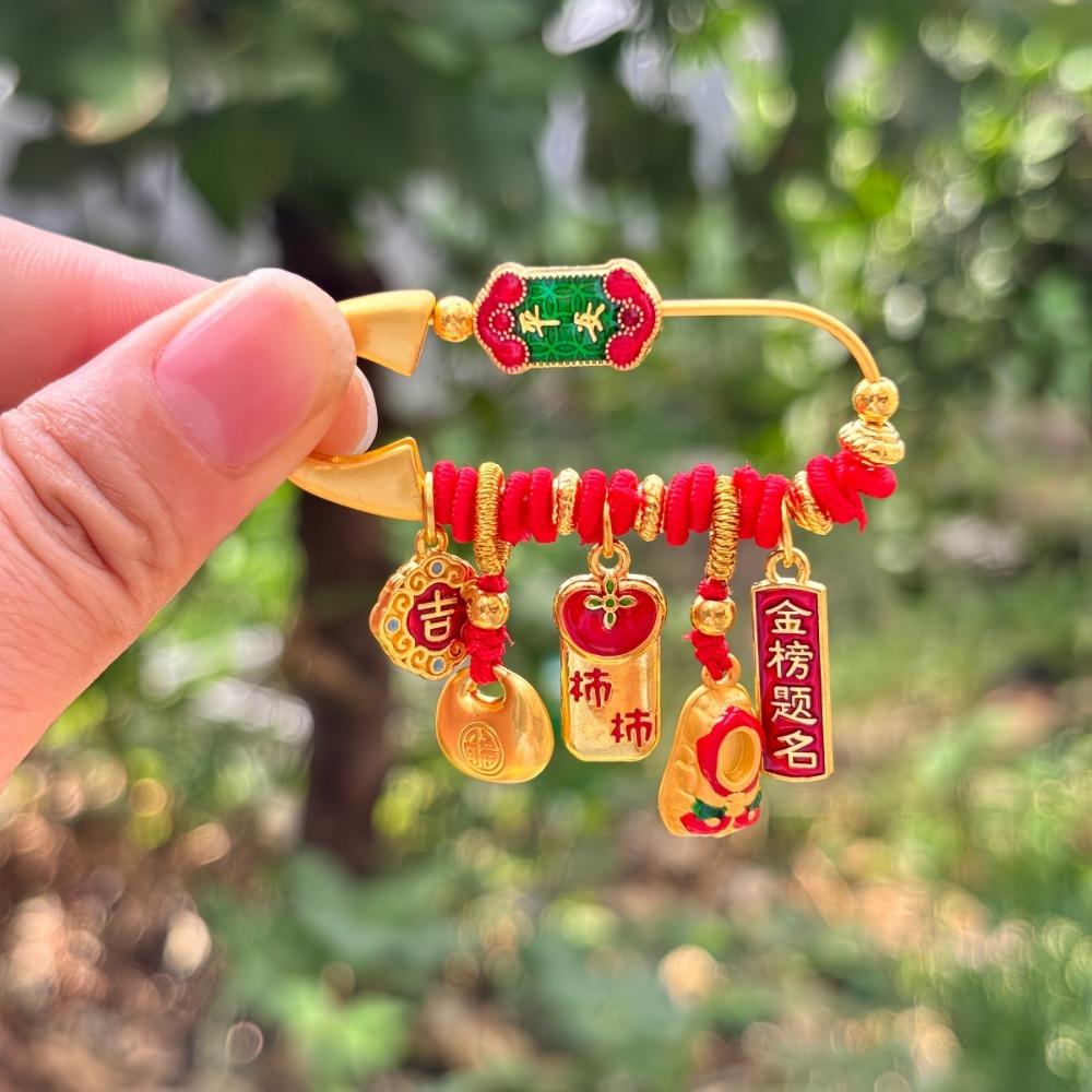 Брошь-подвеска в виде золотой лошади по знаку зодиака, пони с пескоструйной обработкой, защитная брошь, для новорожденного