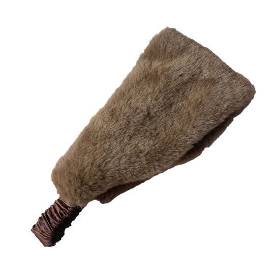 Зимняя повязка на голову с подкладкой из искусственного меха, однотонная, согревающая уши, с эластичными телескопическими ремешками, наушники