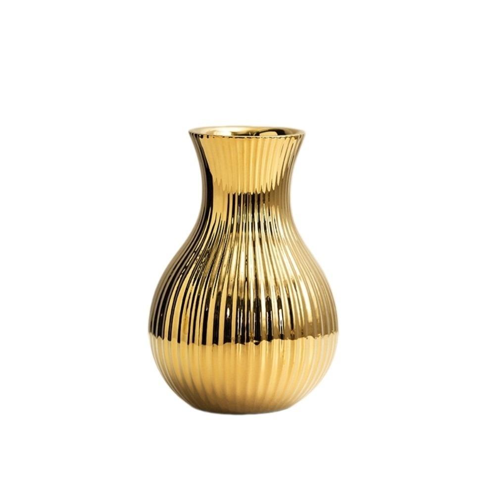 Floral Arrangement Flowerpot Minimalism Tabletop Decor Ceramic Electroplated Vase Home Decor