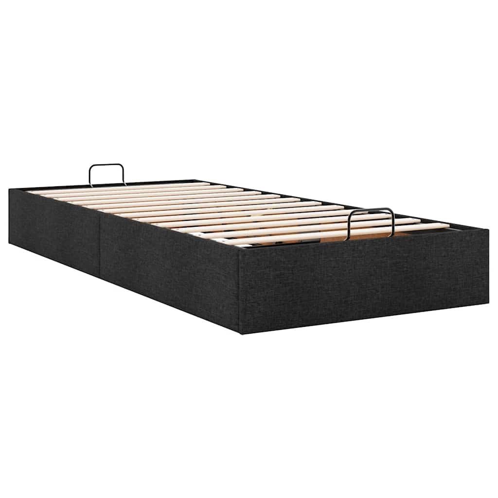Ottoman Bed without Mattress Black 90x190 cm Fabric