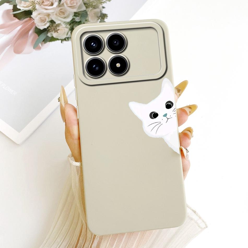 For Xiaomi Redmi K90 Cute Cat Flower Cartoon Phone Case For Redmi K 90 K90 Pro Max 5G Shockproof Soft Silicone Cases Bumpers