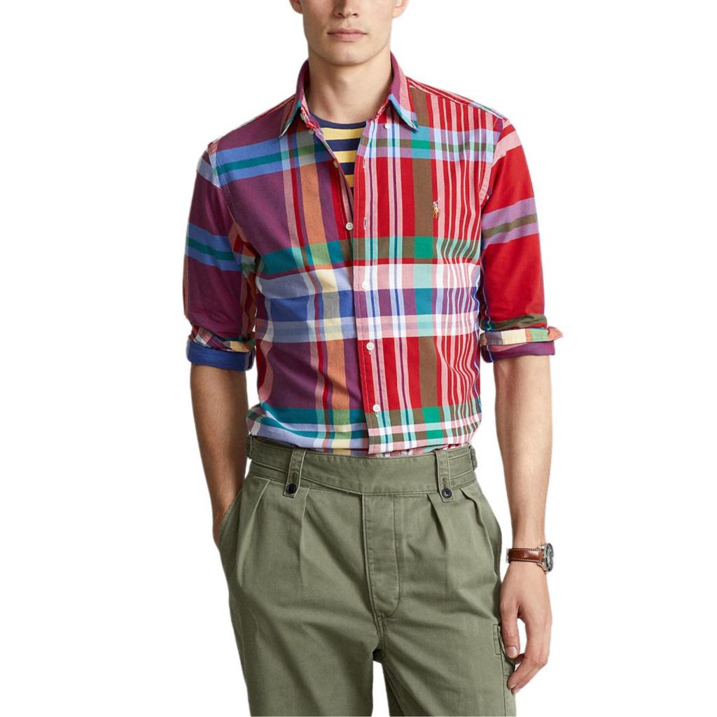 Рубашка мужская Polo Ralph Lauren Classic Fit Oxford в клетку Красная 710813021-013