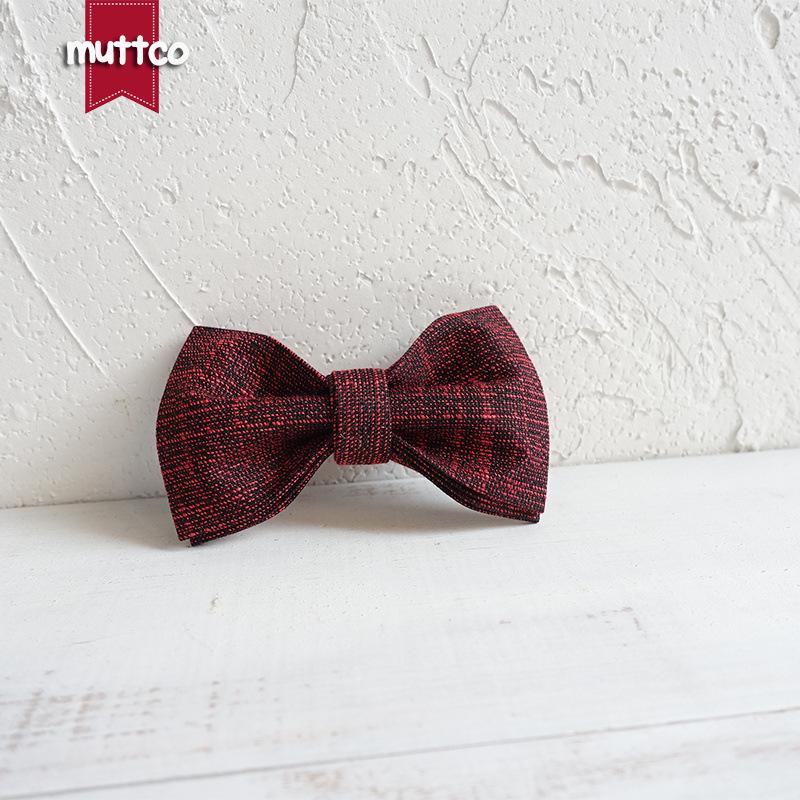 MUTTCO UBT-006 Двухслойный ошейник для собаки с галстуком-бабочкой