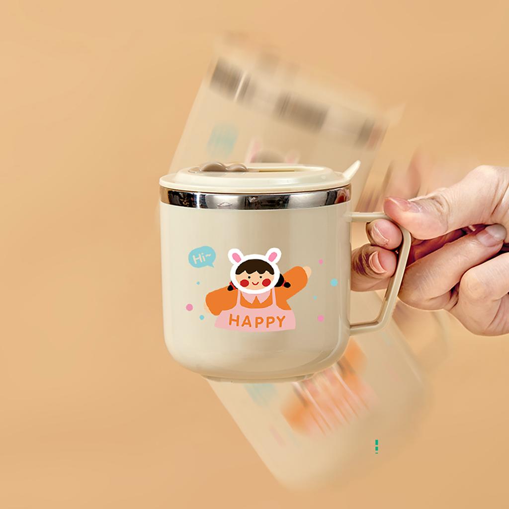 Кружка из нержавеющей стали 316 для воды для детей, изолированная, защищающая от ожогов, для молока, кофе, мини-симпатичная кружка для питья с соломинкой