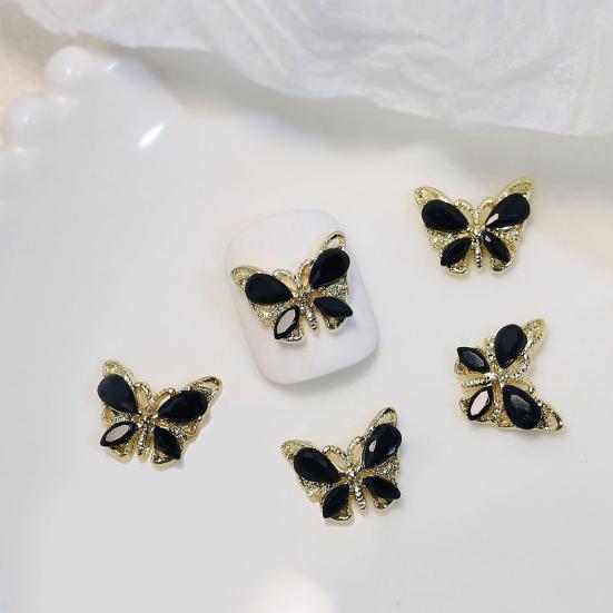 10 шт. украшения для ногтей сияющие легкие вставки трехмерные яркие цвета DIY сверкающие бабочки украшения для ногтей маникюрные дизайны поставка для салона красоты