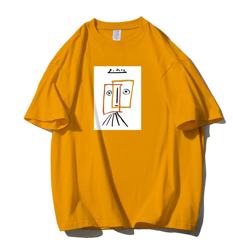 Shellsuning футболка с мультяшным принтом женская летняя модная повседневная простая простая футболка с коротким рукавом из 100% хлопка мягкие футболки женские негабаритные базовые топы для пар