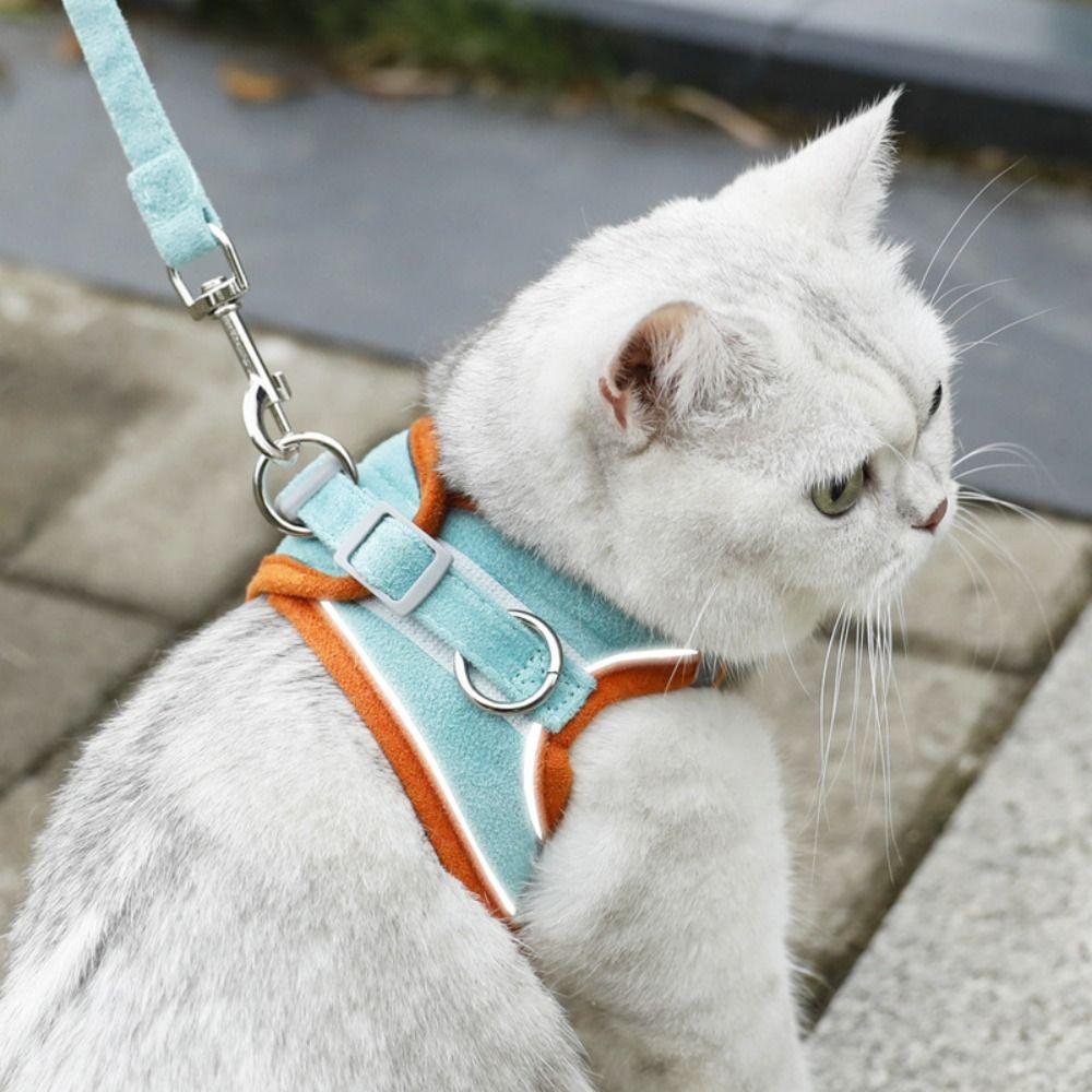 Breathable Cat Harness Vest Reflective Dog Leash Set Cat Supplies Pet Chest Strap  Small Animals