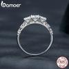 BAMOER 1.1CT Round Moissanite 14K Gold Plated Ring for Women D Color VVS1 EX Lab Diamond Engagement 925 Sterling Silver Ring