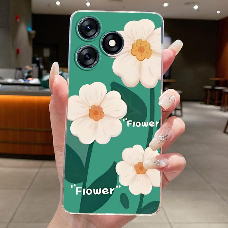 For Tecno Spark 10 10C Cases Pretty Butterfly Flowers Clear Silicone Back Cover For Tecno Spark 10 C KI5k KI5m KI5q Phone Case