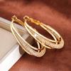 1 Pair Shiny Crystal Mesh Oval Hoop Earrings for Women Water Drop Earrings Daily Party Fashion Exquisite Jewelry