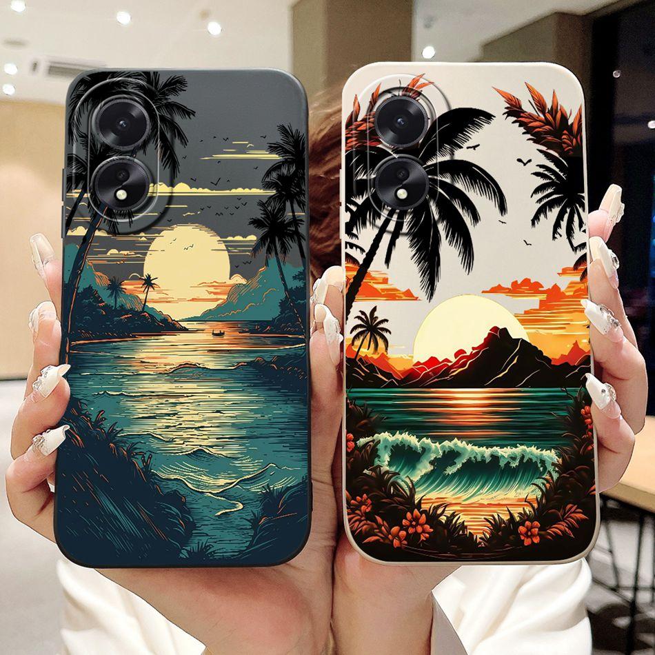 Для OPPO A18 A38 Новый модный чехол с рисунком «Пляж на закате» Для OPPO A18 A38 CPH2579 CPH2591 Мягкие силиконовые чехлы для телефона