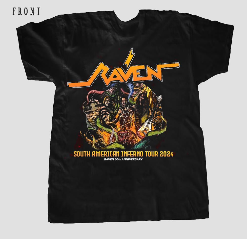 Коллекция RAVEN Band Tour 2024 Подарок для фанатов Размеры S-5XL Унисекс Футболка