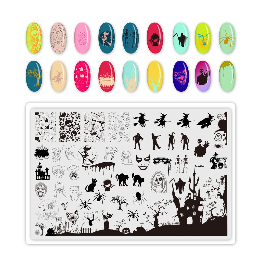 9.5X14.5см Большой размер пластины для стемпинга ногтей Цветочные/Геометрические дизайны Шаблон для нейл-арта для DIY декора ногтей 5.6см круглый штамп