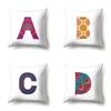 Polyester Pillowcase Home Geometric Striped Print Pillowcase 26 English Letter Cushion Cover
