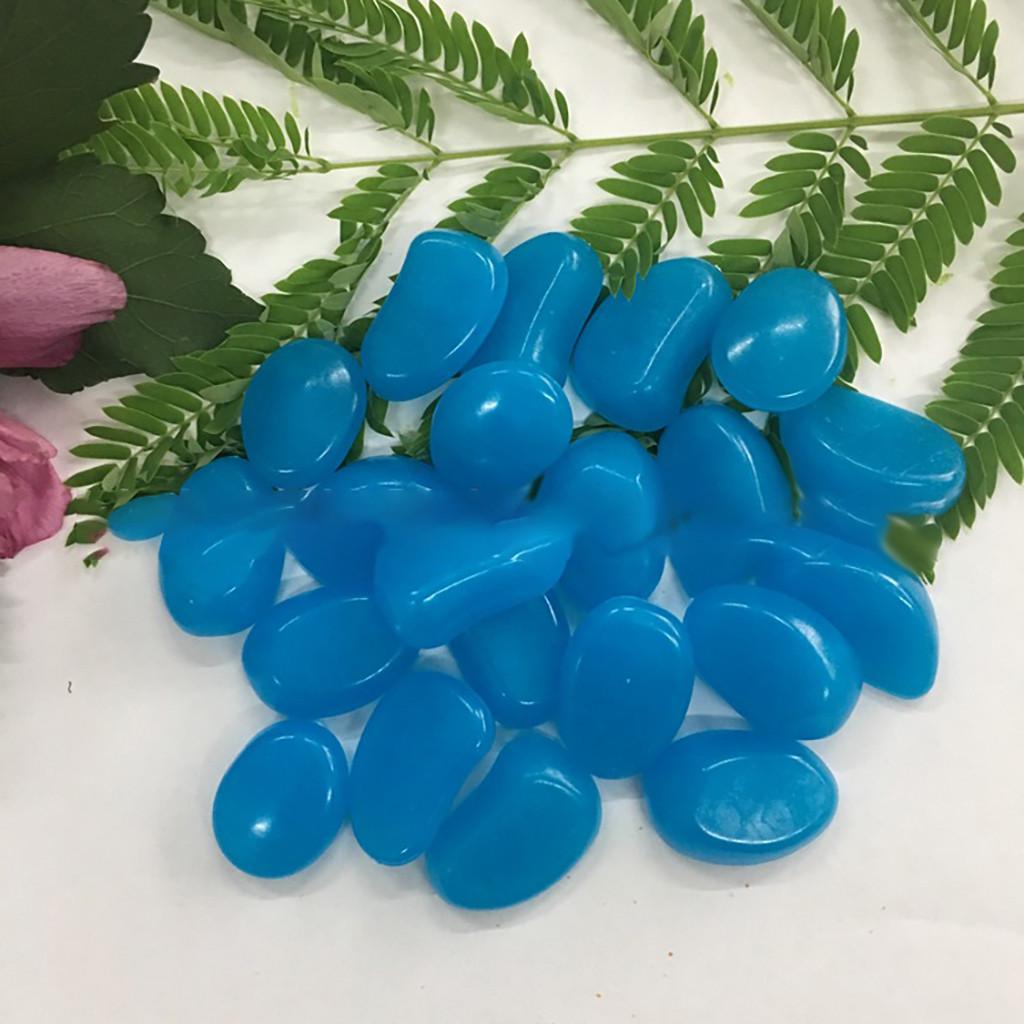 Garden Pebbles Glow Stones Rocks Luminous Pebbles for Walkways Outdoor Decor Aquarium Fish Tank Garden Decorative Stones100pcs