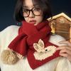 Japanese Style Cartoon Cute Rabbit Knitted Woolen Scarf for Women In Autumn and Winter Korean Style Versatile and Warm Faux Cashmere Scarf Trend
