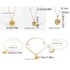 Waterproof Vintage Sun Pendant Necklace Gold Color Sun Flower Geometric Neck Chain  Women