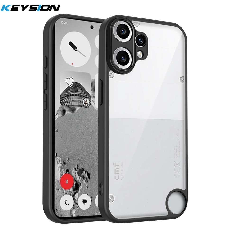 KEYSION Прозрачный чехол для Nothing CMF Phone 2 Pro 1 Мягкий силиконовый+ПК Прозрачный Противоударный Чехол-накладка на заднюю панель телефона для CMF Phone 1 2 Pro