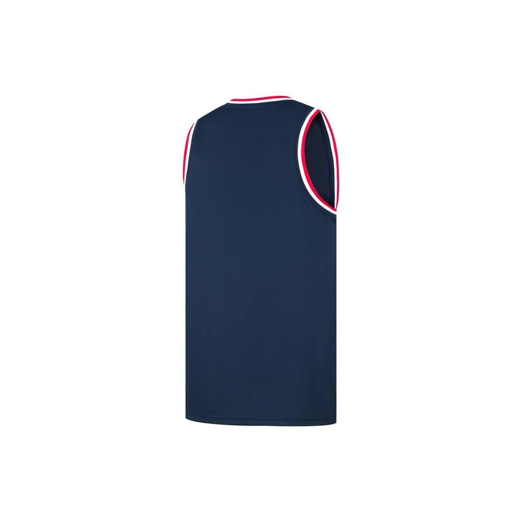 LiNing Professional Basketball Series Logo Print Breathable Basketball Suit Men Basketball Suit Guangdong-Blue AATU017-1