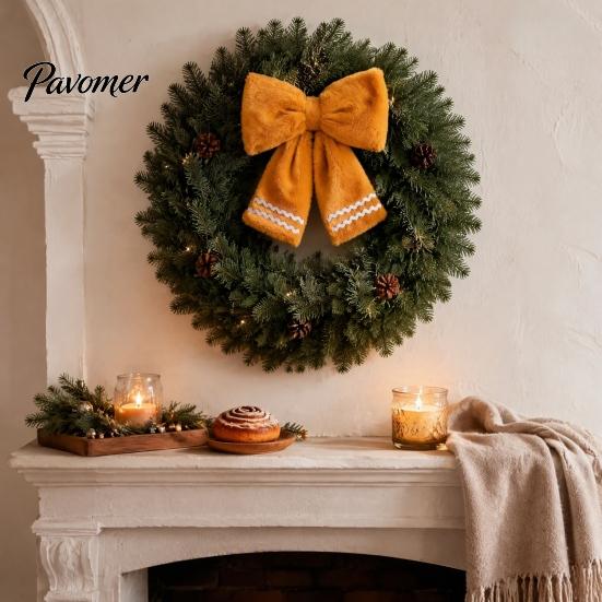 DIY Holiday Craft Supplies Plush Gingerbread Christmas Tree Bow, Soft Furry Bow Hanging Neutral Tone Ornaments Ornament for Xmas Tree, Wreath,