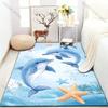 Ковер с мультяшным принтом двух дельфинов для спальни, гостиной, прикроватный, под диван, напольный коврик, современный домашний декор, ковер для зонирования, роскошный подарок