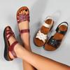 Genuine Leather Sandals for Women 40-60 Years - Non-Slip Soft Sole Summer Comfort Footwear for Mature Ladies