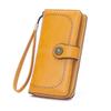 Vintage Leather Women Wallet Long Multi-Card Holder Large Capacity RFID Wallet for Women Mobile Phone Purse